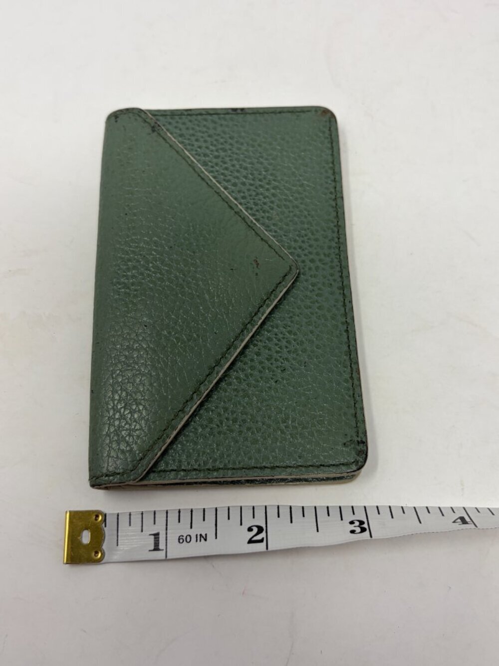 Levenger card case green envelope snap leather slim - Picture 9 of 9